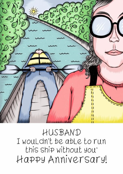 Cute Anniversary card for significant other- Rowing through life together- created by Bonny Shatwell