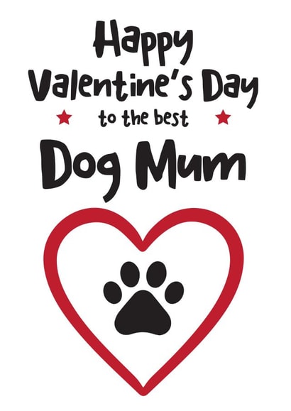 Funny, Cute dog mum valentines card from the dog  created by Hello Fridays Studio