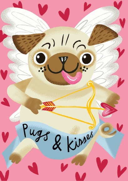 Valentine's Pugs & Kisses  created by @AimeeStevens.Design