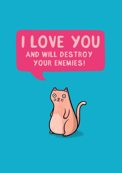 Fearsome Cat Love Card created by Drawn to Cats