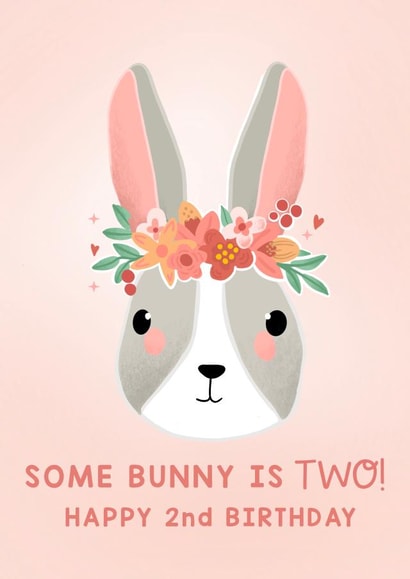 Bunny 2nd birthday card  created by Lucy Rose Party