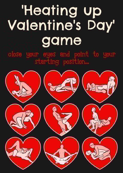 Valentine’s Sex Positions Game card - starting Position - Rude - For Partner created by Lisa Wardle