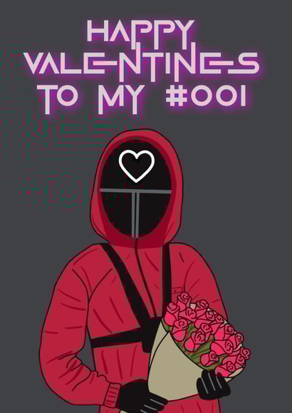 Squid game themed Valentines Day card created by Wooden It Be Precious