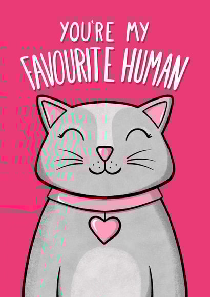 Favourite Human - Cat Valentine's and Anniversary Card created by Drawn to Cats
