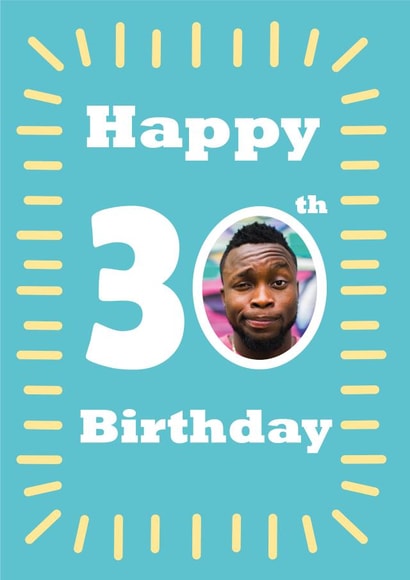 30 frame Birthday Personalised Photo Card 7151 created by A Ray of Sunshine Cards