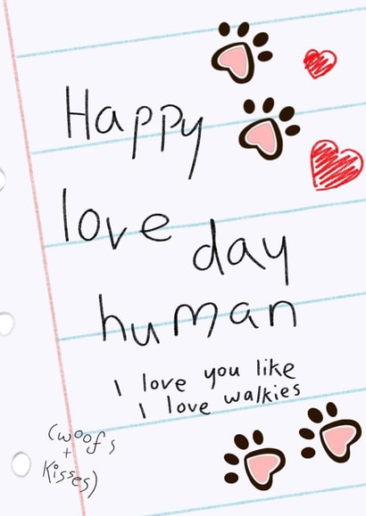 Valentine’s card from the dog created by Palette&Petal