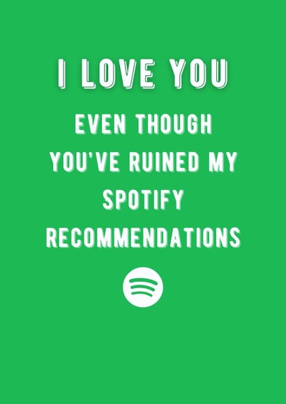 Spotify Recommendations I Love You Card  created by Meg's Creative Outlet