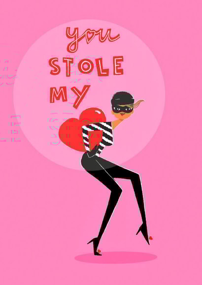 Valentines Day card for her. Partners. Heartfelt. Romantic Gentle humour. Heart created by Paula Romani Studio