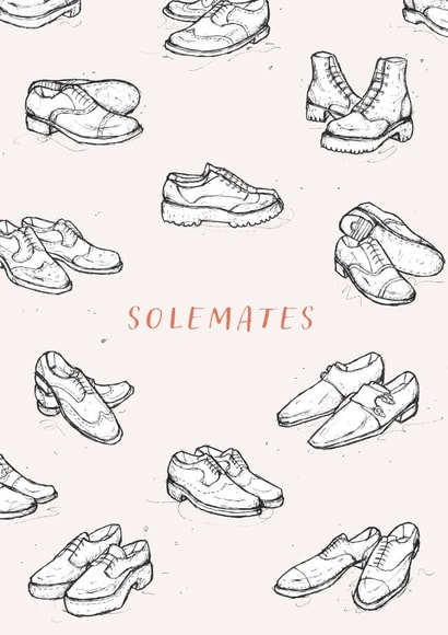 Soulmates Shoe Pun Card created by Bekka's Illustrations