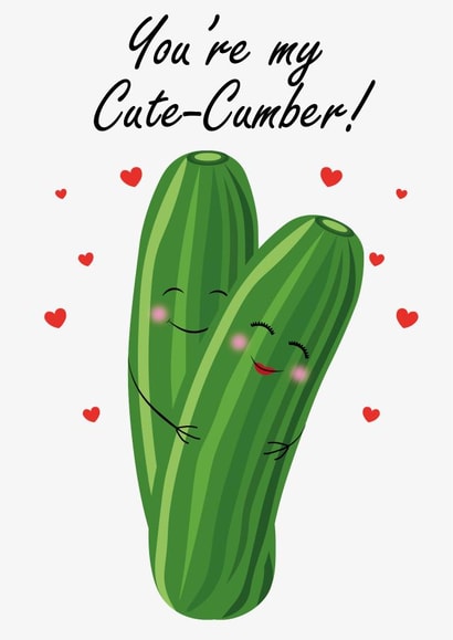 Valentines Day /Anniversary Cute Cucumber Card created by Cracking Cards!