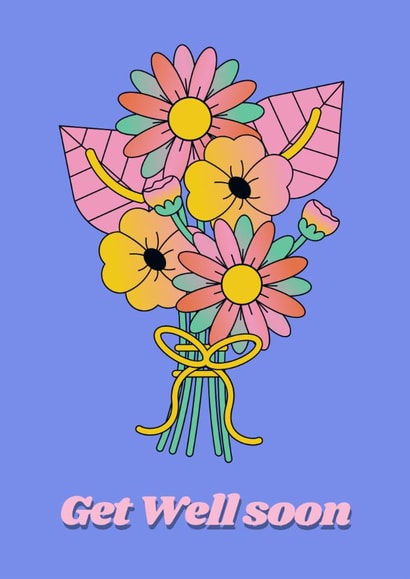 Get Well Soon retro bouquet created by Loula Rose