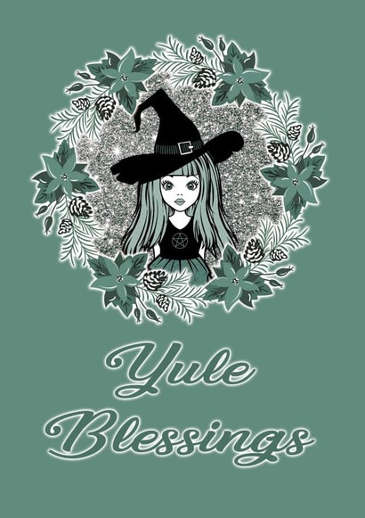 Cheeky Witch Winter Solstice Yule Blessings Card created by Cheeky Witch®