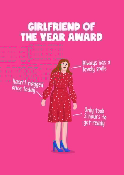 Girlfriend Of The Year Valentine's Card created by Sassy Sarah