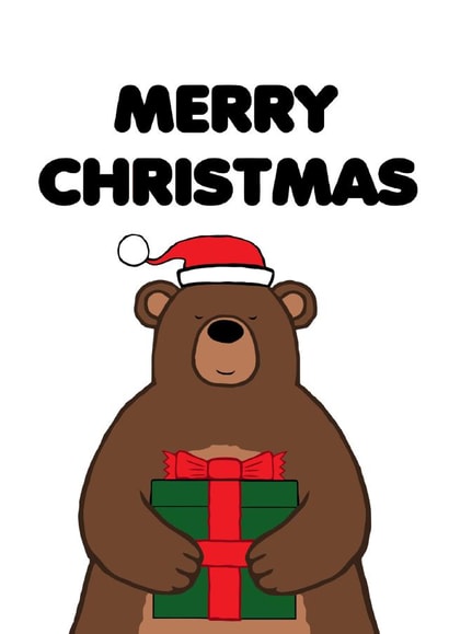 BEAR MERRY  CHRISTMAS CARD created by CARDTOON