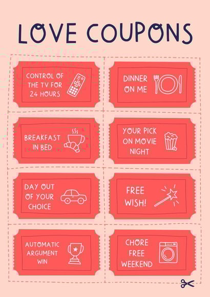 Love Coupons: Cut out Valentine's card created by Zoe Spry