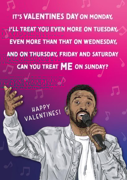 Craig David 7 Days Valentines Day Card created by Cards from Designers