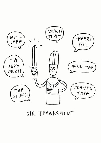 Sir Thanksalot Thank You Card created by Redback Cards