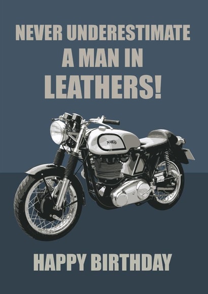 CLASSIC MOTORBIKE BIRTHDAY CARD created by RetroMotion Artwork