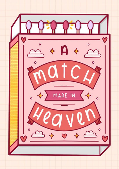 A match made in heaven - Wedding and engagement card created by Joanne Hawker