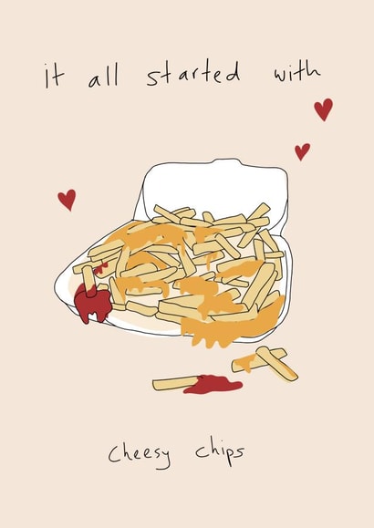 Cheesy Chips Kinda Love - Foodie Valentine's Day Card created by Eat the Moon