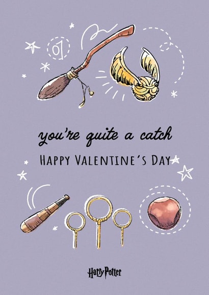 Cute Valentine's Card - You're Quite a Catch - Harry Potter created by Cardology