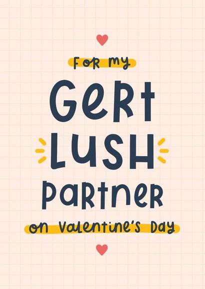 Gert lush partner Valentine’s card created by Joanne Hawker