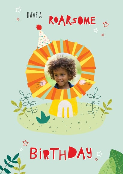 cute lion Personalised Photo Card 43874 created by cory reid