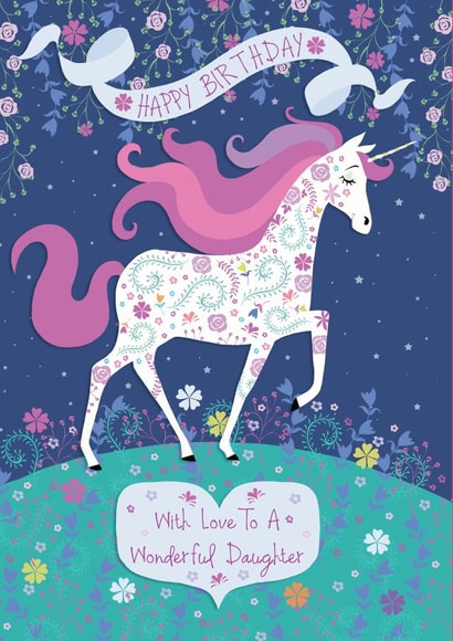 Floral Unicorn Card created by PipWilsonArt