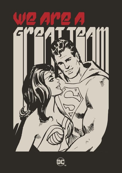 Vintage Valentine's Card Card - Superman and Wonder Woman - Great Team created by Cardology