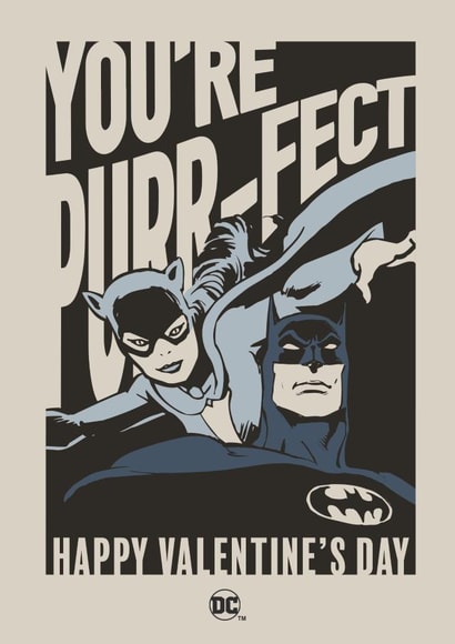 Vintage Valentine's Card Card - Batman and Catwoman created by Cardology