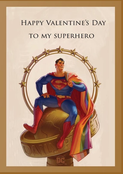 Vintage Valentine's Day Card - Superman Pride created by Cardology