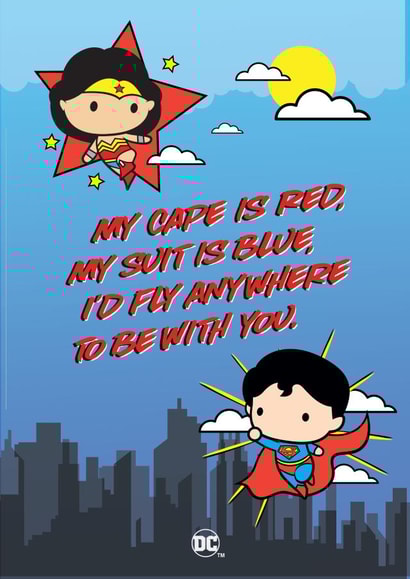 Funny Valentine's Day Card - Superman and Wonder Woman created by Cardology