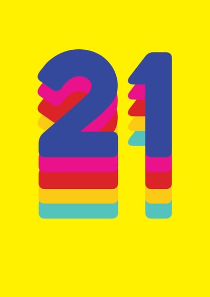 Fun Rainbow 21st Birthday Card created by Redback Cards