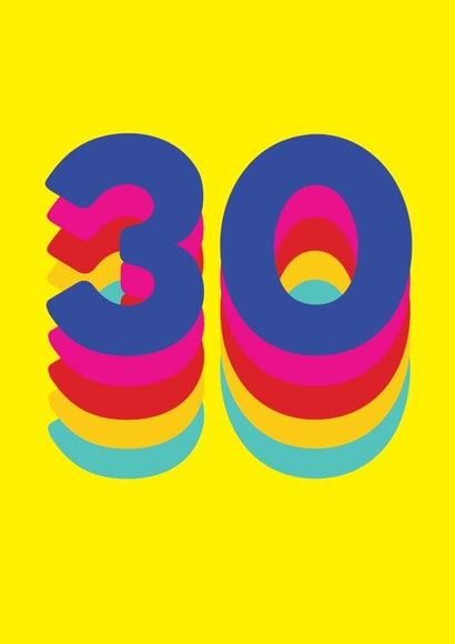 Fun Rainbow 30th Birthday Card created by Redback Cards