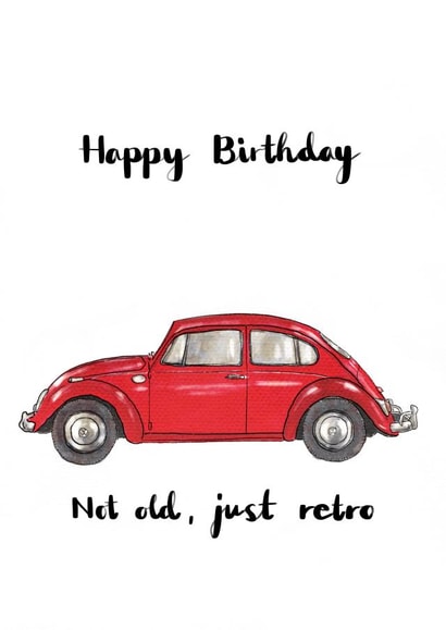 Birthday retro Beetle created by AVO-CARDO