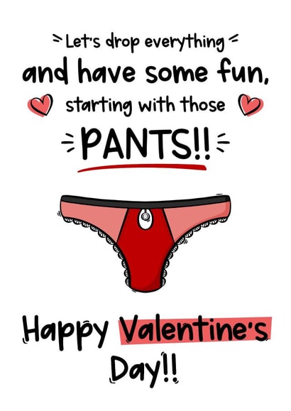 Let’s have fun, naughty Valentine’s card for her. created by The Laughing Sloth
