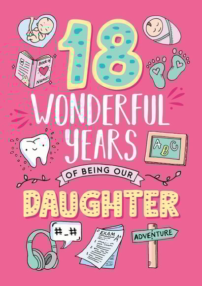 18th Birthday card for Daughter 1001 created by Eskimo Kiss Designs