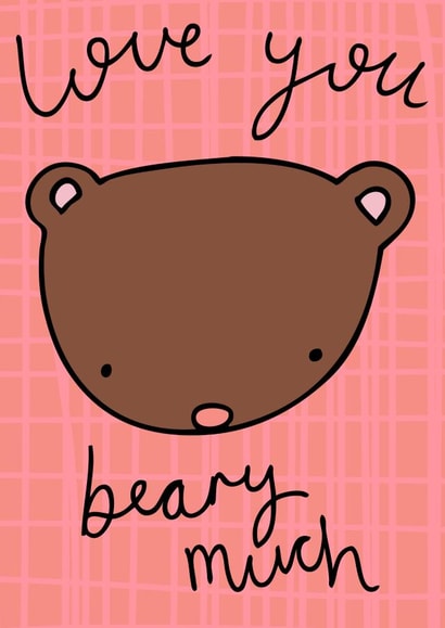 love you beary much valentine card created by Dottypink Designs