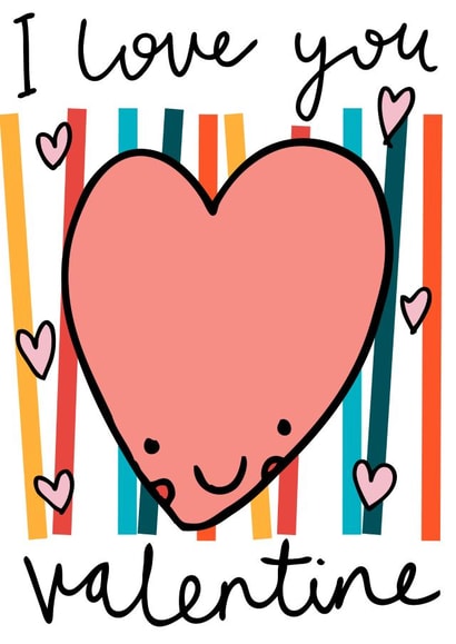 Bright rainbow valentine card created by Dottypink Designs