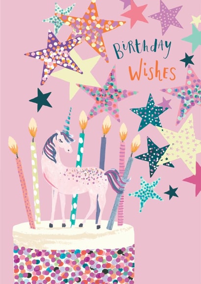 Classic Birthday Card - Unicorn - Cake created by Louise Tiler