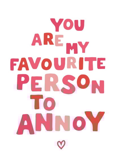 Favourite Person Valentine's Day Card created by Liv Groves Illustration