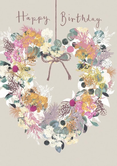 Floral heart wreath created by Louise Tiler