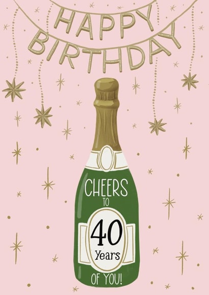 40th Birthday Cheers to You! created by Silky Rose Design
