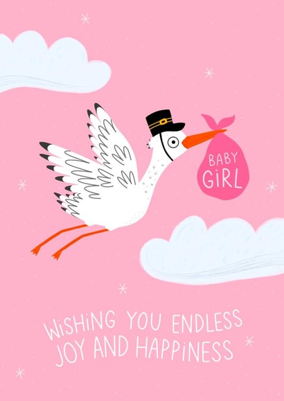 Congratulations on your new arrival, a baby girl. created by Ludicrous Prints
