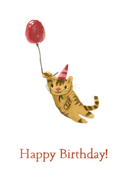 Cat and Balloon Birthday Card created by @Jodsween