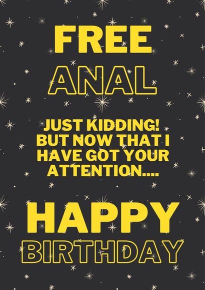 Free Anal, Just Kidding! created by Glenn  Eldridge 