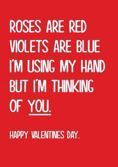 Witty Red Valentine's Day Card – "Roses Are Red" Funny Rude Message for Partner created by Stevie Doodles