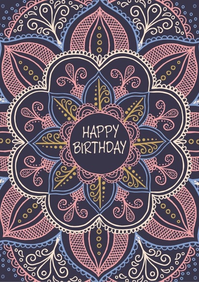 Happy Birthday - mandala circle created by Jackie Fecitt