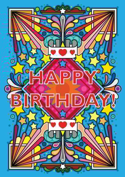 Happy Birthday Stars Card created by Rebecca Strickson Ltd