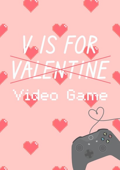 Video game boyfriend Valentine’s Day card created by The Girl Next Draw Cards